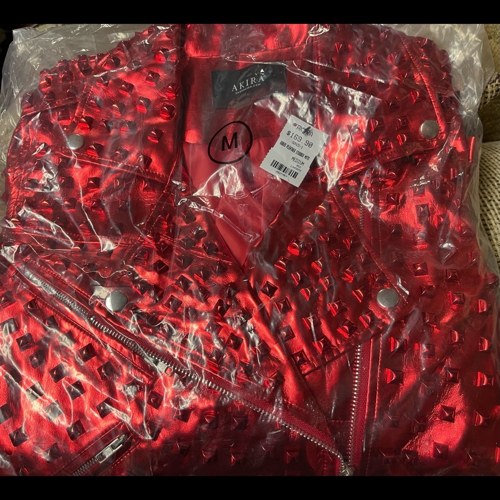 Brand New Still in.Original packaging AKIRA Gonzo Pleather Studded Moto Jacket